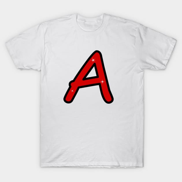 Letter A. Name with letter A. Personalized gift. Abbreviation. Abbreviation. Lettering T-Shirt by grafinya
